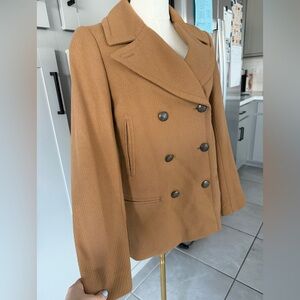 Banana Republic Camel Double-Breasted Pea Coat